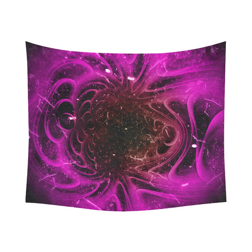 Abstract design in purple colors Cotton Linen Wall Tapestry 60"x 51"