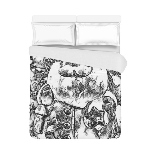 santa B&W by JamColors Duvet Cover 86"x70" ( All-over-print)