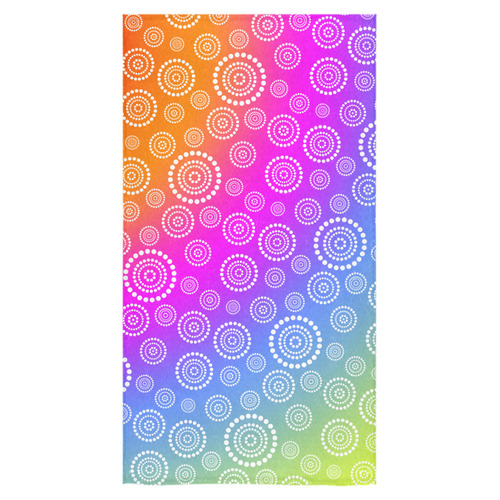 Dots Circle Flower Power Pattern white Bath Towel 30"x56"