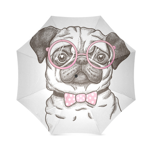 pug in glasses Foldable Umbrella (Model U01)