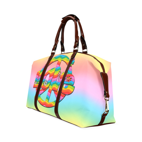 Colorful Love and Peace Background Classic Travel Bag (Model 1643) Remake