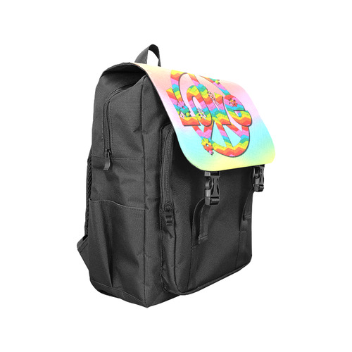 Colorful Love and Peace Background Casual Shoulders Backpack (Model 1623)