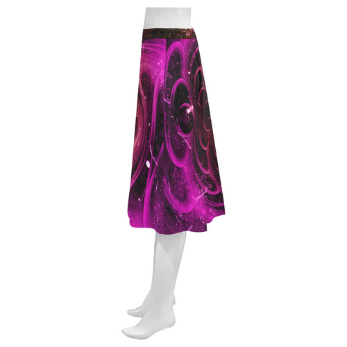 Abstract design in purple colors Mnemosyne Women's Crepe Skirt (Model D16)