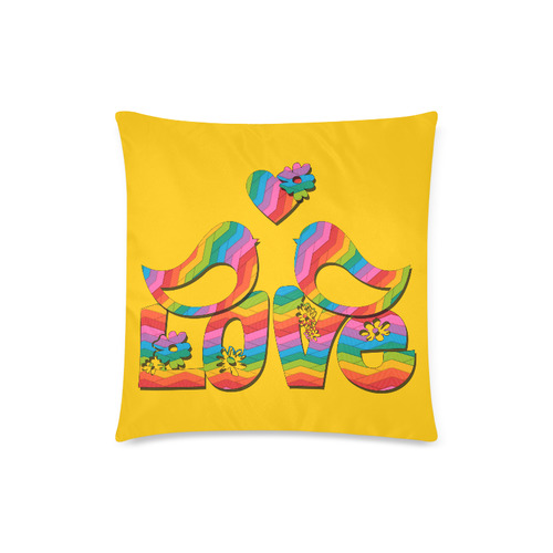 Love Birds with a Heart Custom Zippered Pillow Case 18"x18"(Twin Sides)