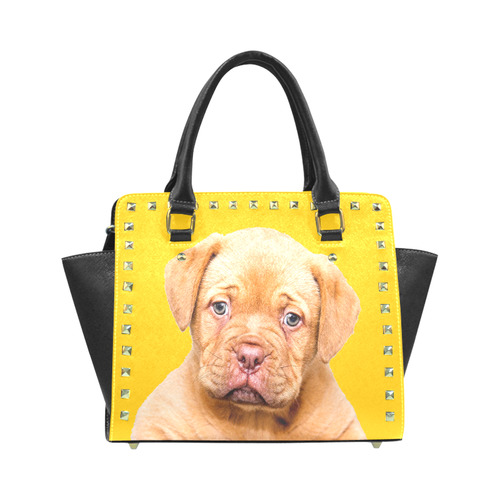 Sweet Puppy in his Blue Shoe Rivet Shoulder Handbag (Model 1645)