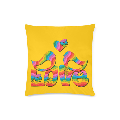 Love Birds with a Heart Custom Zippered Pillow Case 16"x16"(Twin Sides)