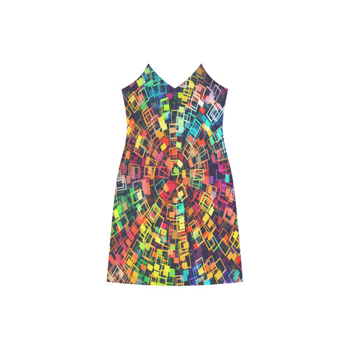 Neon Vortex V-Neck Open Fork Long Dress(Model D18)