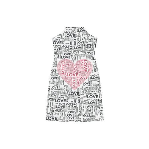 Love Heart V-Neck Open Fork Long Dress(Model D18)
