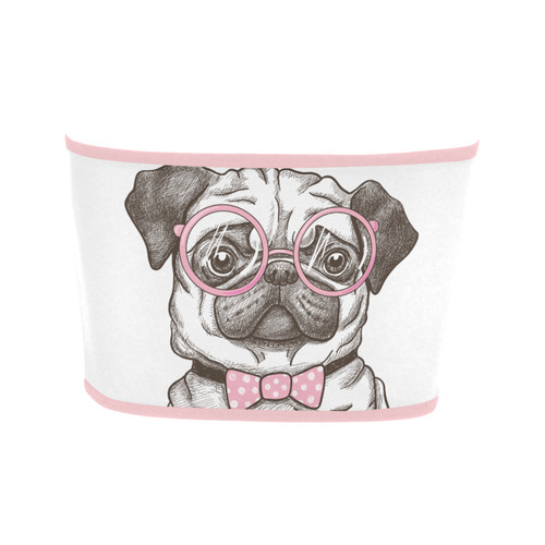 pug in glasses Bandeau Top