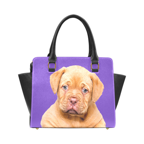 Sweet Puppy in his Blue Shoe Rivet Shoulder Handbag (Model 1645)