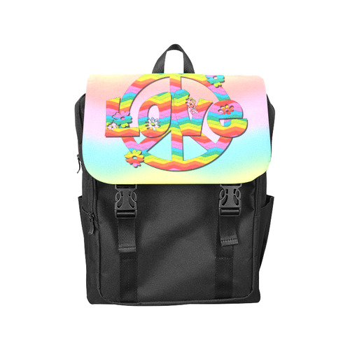 Colorful Love and Peace Background Casual Shoulders Backpack (Model 1623)