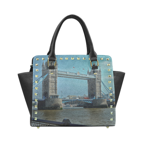 The Tower Bridge of London Rivet Shoulder Handbag (Model 1645)