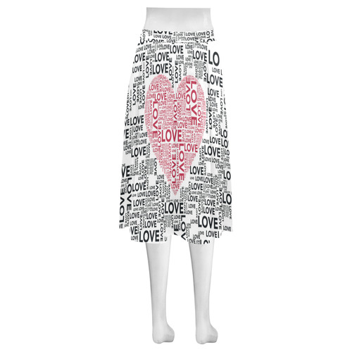 Love Heart Mnemosyne Women's Crepe Skirt (Model D16)