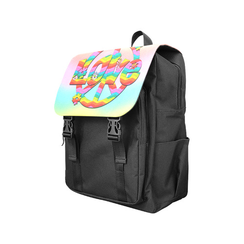 Colorful Love and Peace Background Casual Shoulders Backpack (Model 1623)