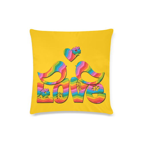 Love Birds with a Heart Custom Zippered Pillow Case 16"x16"(Twin Sides)