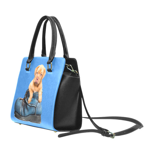 Sweet Puppy in his Blue Shoe Rivet Shoulder Handbag (Model 1645)