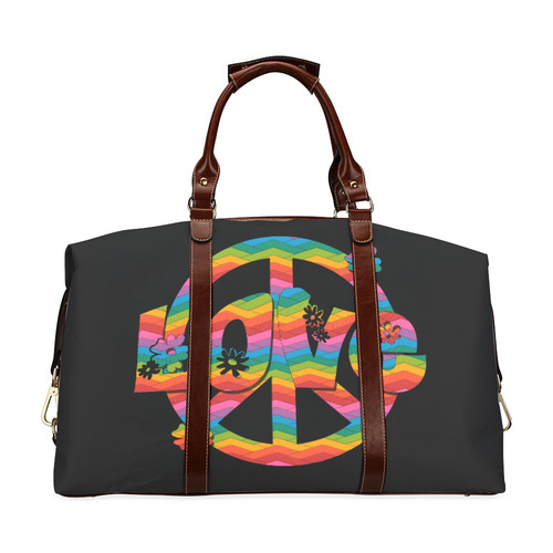 Colorful Love and Peace Classic Travel Bag (Model 1643) Remake