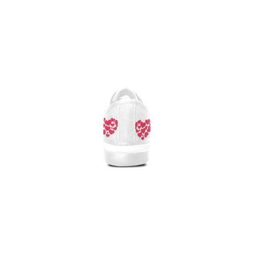 lovely Valentine-Hearts red Women's Canvas Zipper Shoes/Large Size (Model 001)