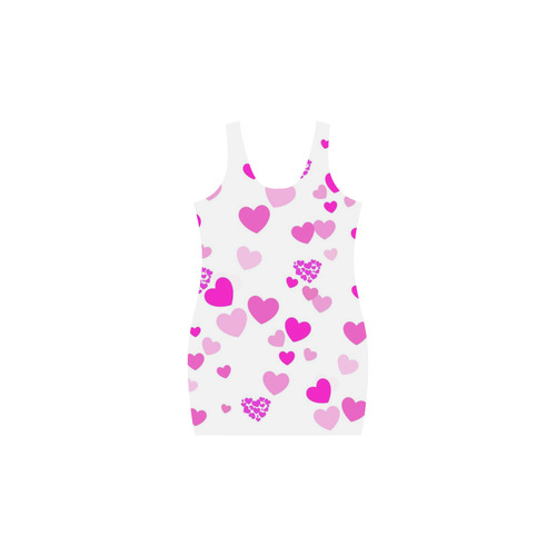 lovely Valentine-Hearts pink Medea Vest Dress (Model D06)