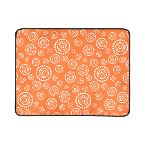 Dots Circle Flower Power Pattern white Beach Mat 78"x 60"