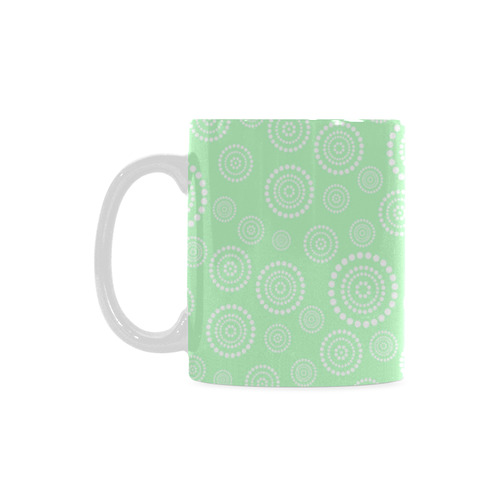 Dots Circle Flower Power Pattern white White Mug(11OZ)