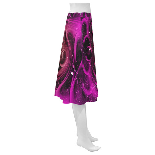 Abstract design in purple colors Mnemosyne Women's Crepe Skirt (Model D16)