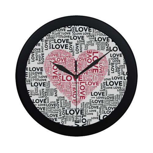Love Heart Circular Plastic Wall clock