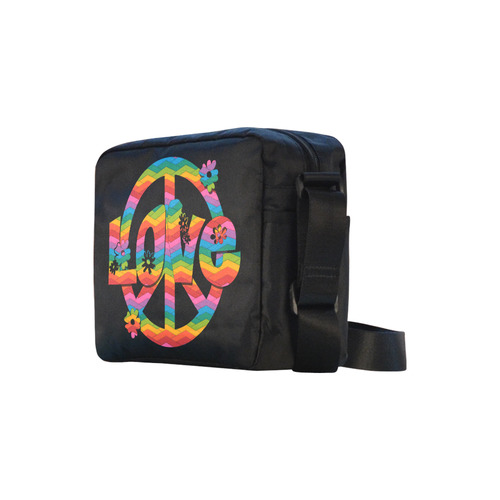 Colorful Love and Peace Classic Cross-body Nylon Bags (Model 1632)
