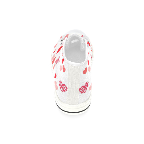 lovely Valentine-Hearts red High Top Canvas Women's Shoes/Large Size (Model 017)