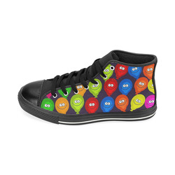 Funny balloons High Top Canvas Women's Shoes/Large Size (Model 017)