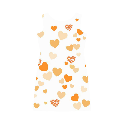 lovely Valentine-Hearts orange Round Collar Dress (D22)