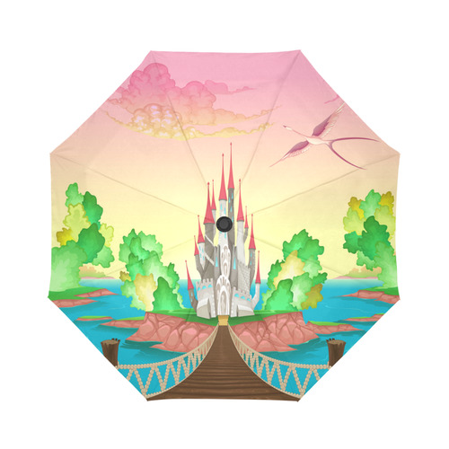 Magic Castle Dragon Fairy Tale Land Auto-Foldable Umbrella (Model U04)