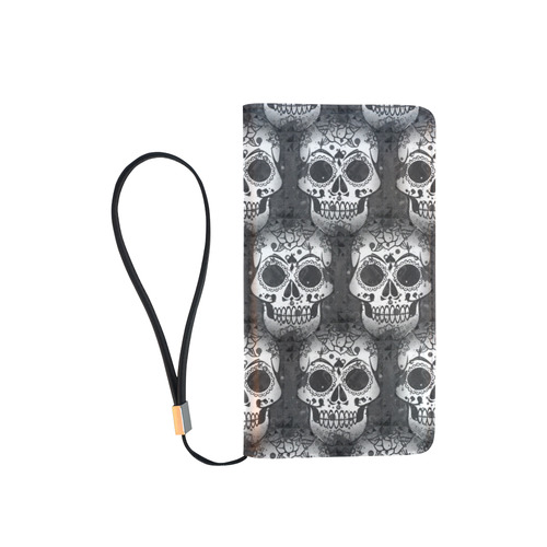 new skull allover pattern by JamColors Men's Clutch Purse （Model 1638）