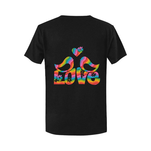 Love Birds with a Heart Women's T-Shirt in USA Size (Two Sides Printing)