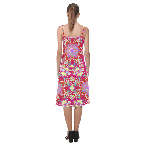 Bursts of Coral Alcestis Slip Dress (Model D05)