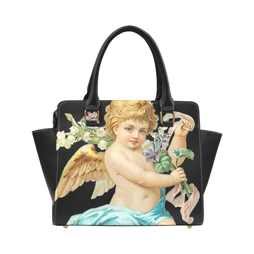 Vintage Easter Angel With Flowers Classic Shoulder Handbag (Model 1653)