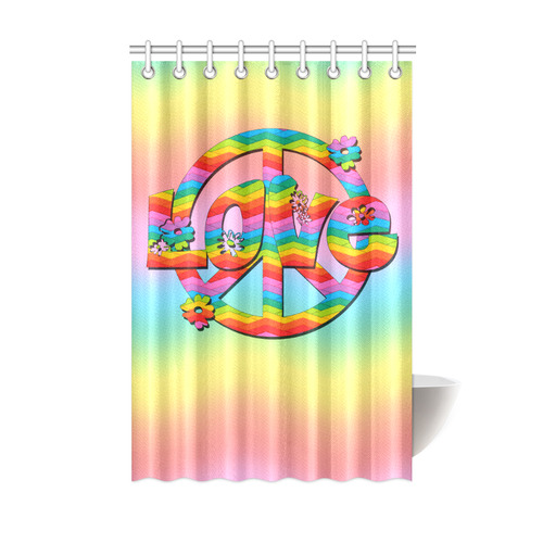 Colorful Love and Peace Background Shower Curtain 48"x72"