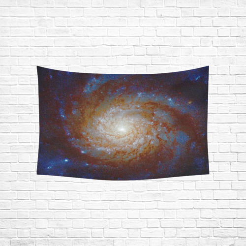 Spiral Galaxy Hubble Telescope Cotton Linen Wall Tapestry 60"x 40"