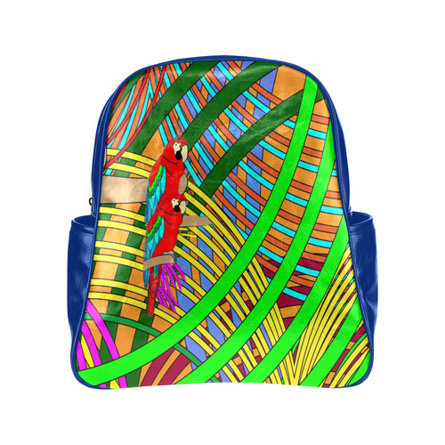 abstract parrot Multi-Pockets Backpack (Model 1636)