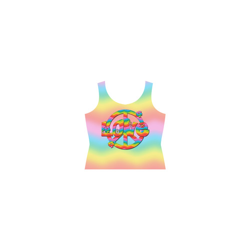 Colorful Love and Peace Background Sleeveless Splicing Shift Dress(Model D17)