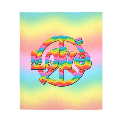 Colorful Love and Peace Background Cotton Linen Wall Tapestry 51"x 60"