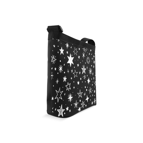 Black Background White Stars Crossbody Bags (Model 1613)