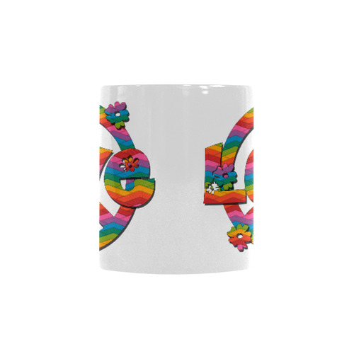 Colorful Love and Peace Custom Morphing Mug