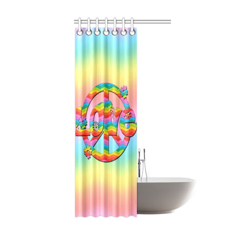 Colorful Love and Peace Background Shower Curtain 36"x72"