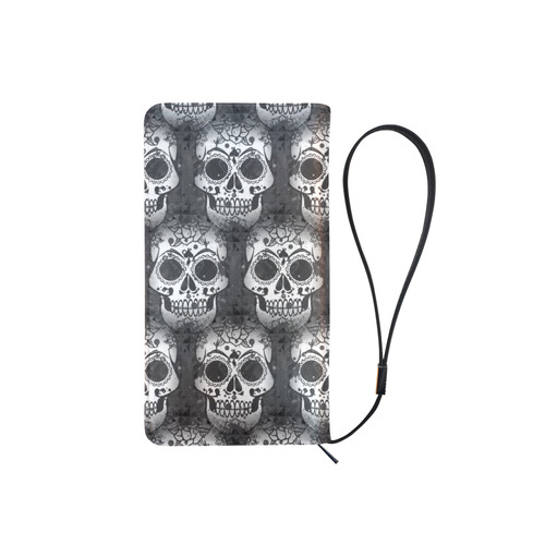 new skull allover pattern by JamColors Men's Clutch Purse （Model 1638）