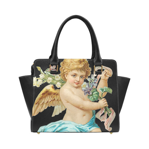 Vintage Easter Angel With Flowers Classic Shoulder Handbag (Model 1653)