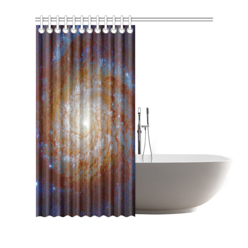 Spiral Galaxy Hubble Telescope Shower Curtain 72"x72"