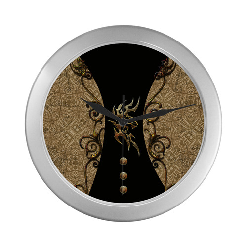 The tiger, tribal Silver Color Wall Clock