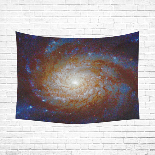 Spiral Galaxy Hubble Telescope Cotton Linen Wall Tapestry 80"x 60"