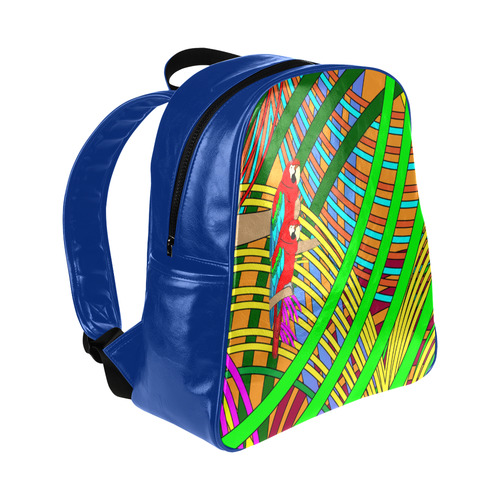 abstract parrot Multi-Pockets Backpack (Model 1636)